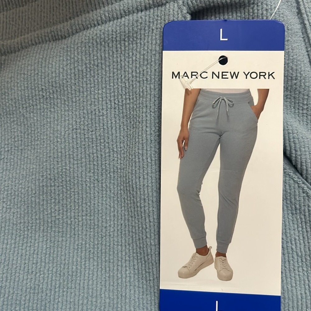 NWT Marc New York ribbed Joggers size L water blue